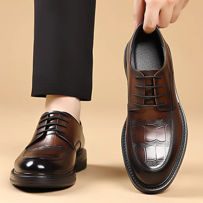 Fashion Men's Oxford Office Shoes High Quality Casual Leather Round ToeFlat Designer Business Dress Shoes Outdoor Walking Shoes