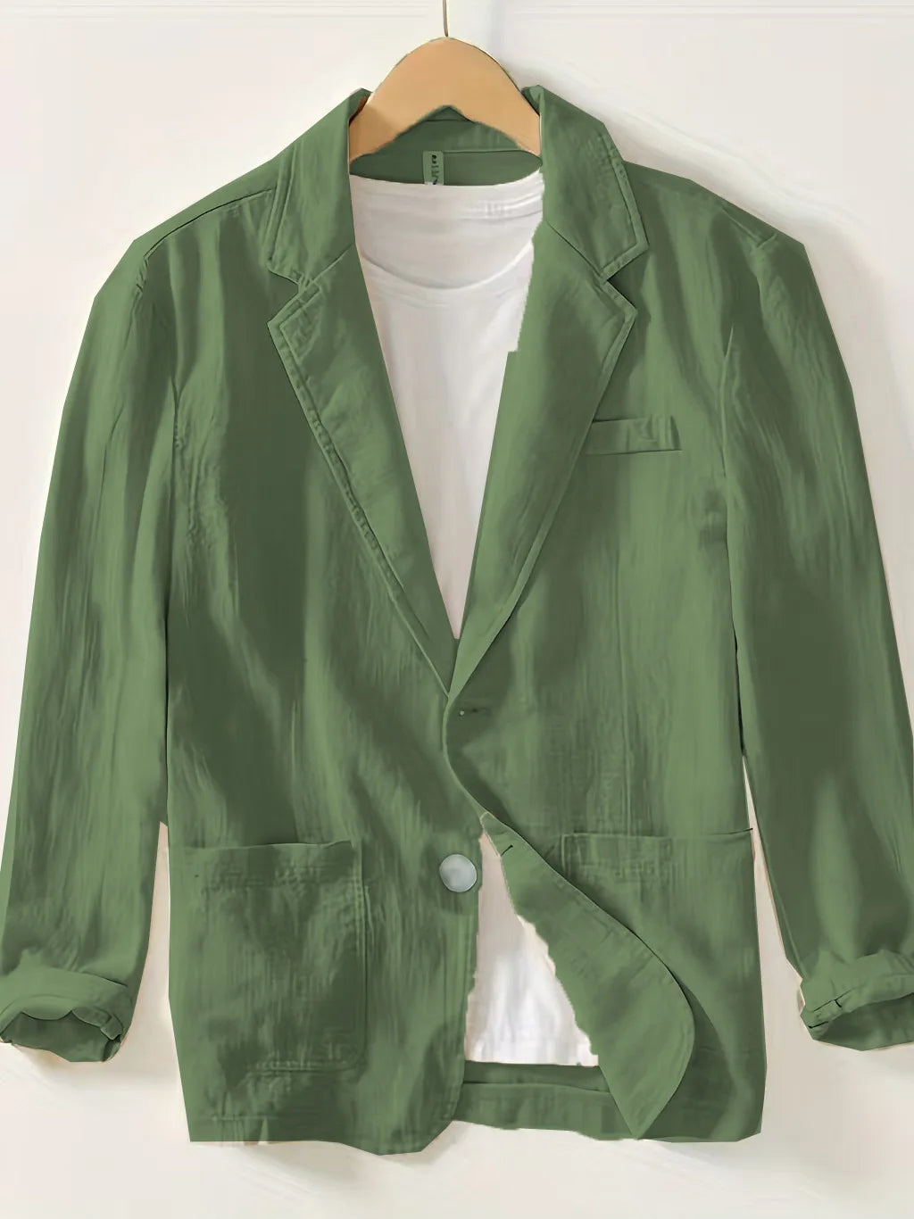 Men's Casual Suit Single-layer Jacket Solid Color Cotton And Linen Casual Fashion Men's Top