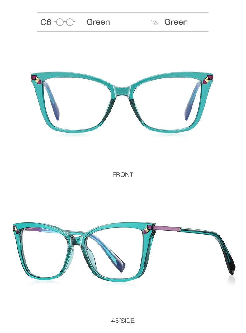 Usual Cat Eye Myopia Prescription Glasses Hyperopia Women Reading CR39 Anti Blue Light Optical Eyeglasses Frame PFD2127