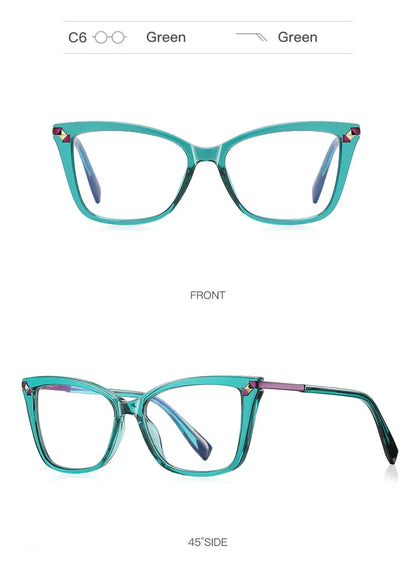 Usual Cat Eye Myopia Prescription Glasses Hyperopia Women Reading CR39 Anti Blue Light Optical Eyeglasses Frame PFD2127