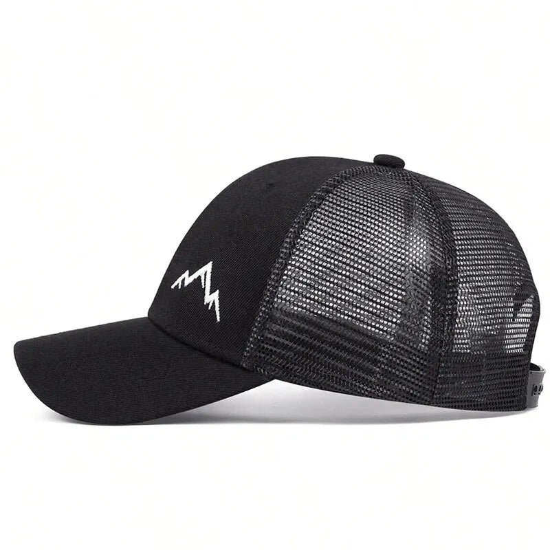 Unisex Mountain Range Embroidery Baseball Net Caps Spring and Summer Outdoor Adjustable Casual Hats Sunscreen Hat