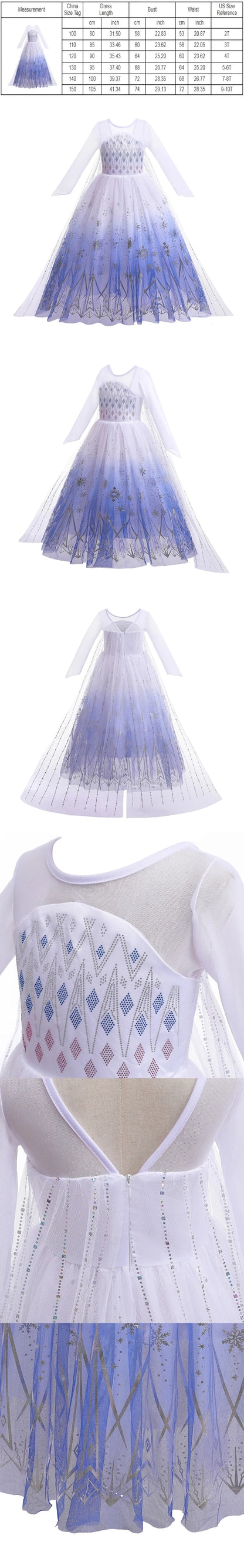 Elsa Anna Kid Princess Girls Dress Rapunzal Kids Cosplay Halloween Vestidos Children Costume Birthday Party Dress