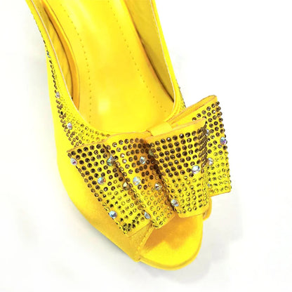Women High Heels Sandals Printing Flower Material with Rhinestone Italian Design Coffee Color Open-Toed Shoes