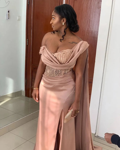 Customized Elegant Mermaid Evening dress Satin One-shoulder PROM Party Bridesmaid birthday Dress for Special occasions 2025