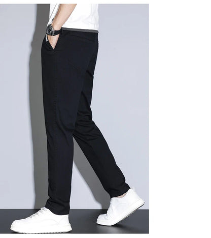 2025 New Men's Casual Pants Spring Summer Thin Business Straight Cotton Stretch Classic Work Trousers Korean Brand Clothing