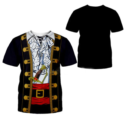Summer Men's New Fashion Cosplay Navy Captain T Shirt 3D All Over Printed Fashion Unisex Clothing Street Casual Uniform T-shirt