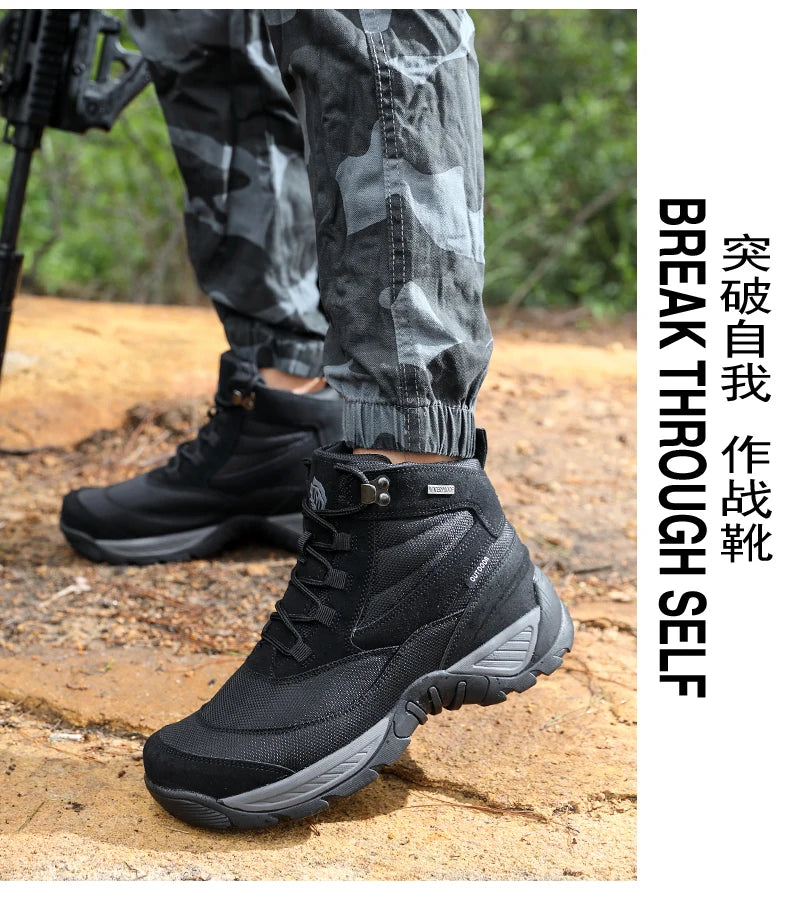 Men Tactical Boots Waterproof Army Plus Work Climbing Shoes Size Boot Anti-Slip Casual Outdoor Military Brand Ankle Hiking Shoes