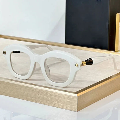 Handmade Sunglasses Men Women Thick Acetate Germany Trendy Luxury Brand Square Design Classical Cat Eye UV400with Case