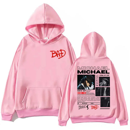 90's Rock Singer Michael Jackson Merch Hoodies Fashion Vintage Hooded Sweatshirts Men Women Casual Loose Pullovers Streetwear