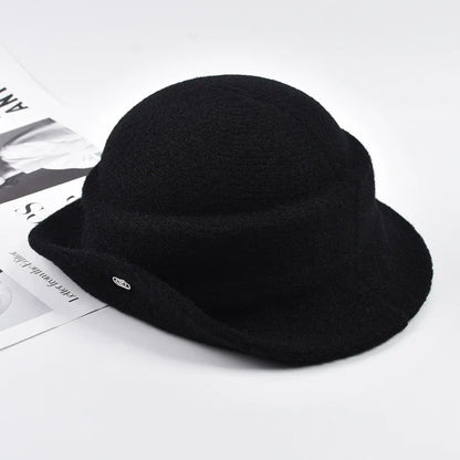 Women Elegant Party Formal Fedora Hat Winter Dome Basin Hat  Female Fashion Headwear