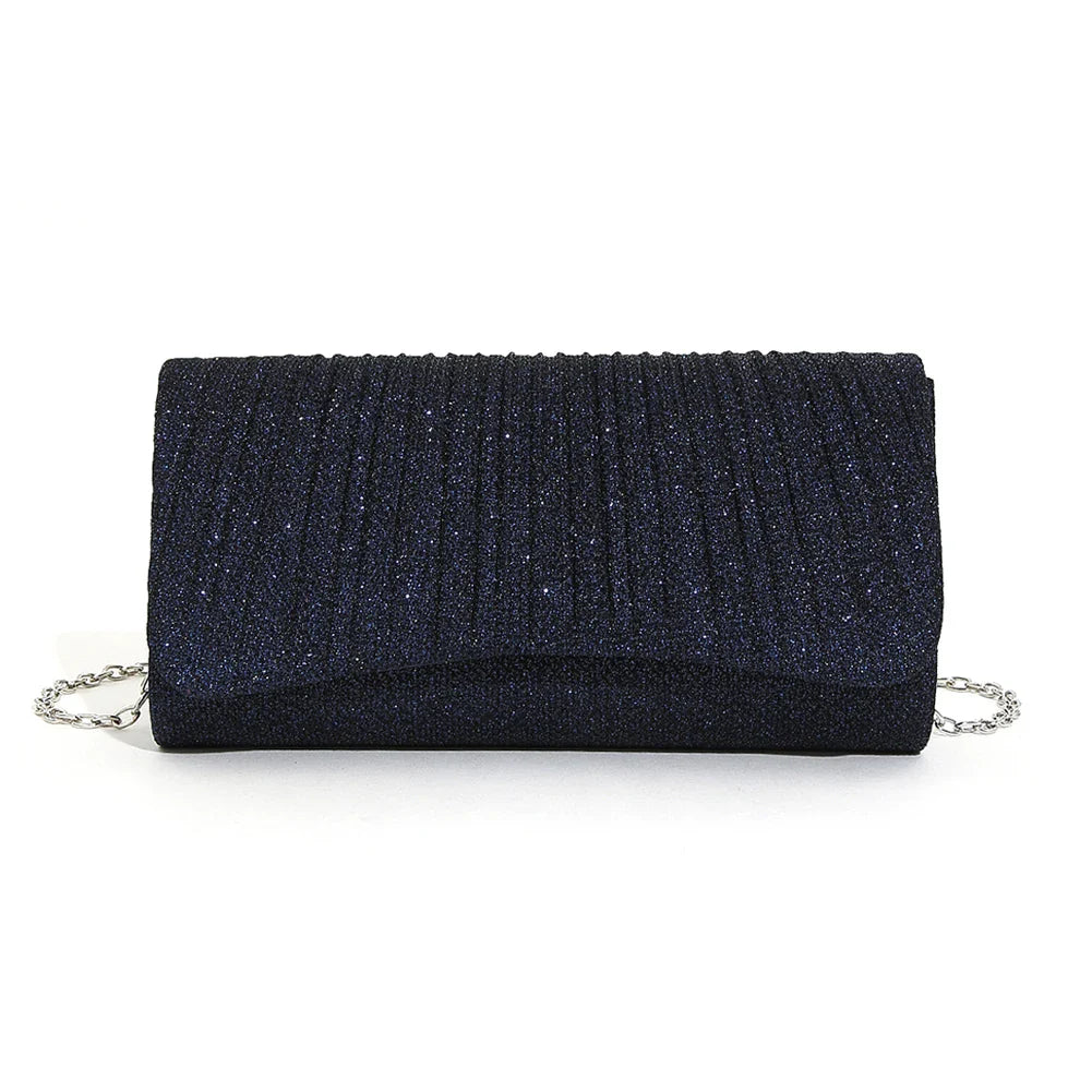 Women Shiny Crossbody Bag Elegant Sparkle Shoulder Bags Clutch Bag Fashion Chain Tote Handbag Ladies Chic Evening Wedding Clutch