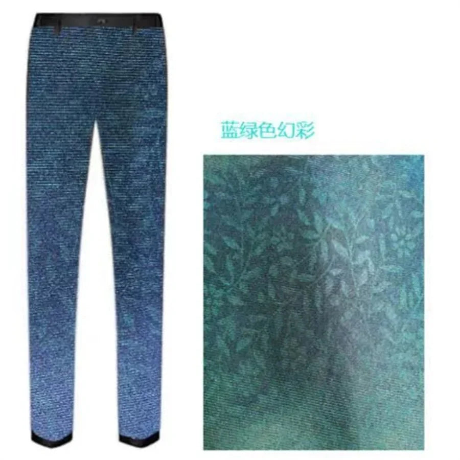 New 2026 Men's Sequin Glitter Suit Pants Fashion Slim Fit Straight Dress Trousers Party Stage Performance Costumes Pants for Men