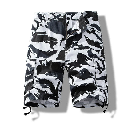 Men's Camo Shorts Cotton Cargo Shorts Tactical Breeches Casual Sports Man Hiking Fishing Streetwear