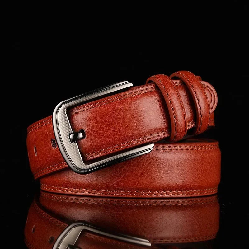 3.7*110-130cm Men's 2nd Cowskin Leather Belts Male Designer Business Waistband Crafts for Adults Jeans Accessories