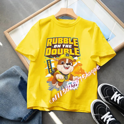 Summer PAW Patrol Children T-Shirts Cartoon Chase Skye Short Sleeves Top Tees Fashion Anime Girls Boys Shirts Kids Clothes Gift