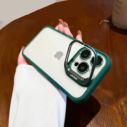 Premium Lens Holder Phone Case For iPhone 11 12 13 14 15 16 17 Pro Max Plus Shockproof Armor Transparent Cover Lens Protector