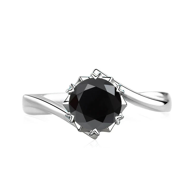 Black Pink Moissanite Women Rings S925 Sterling Silver Jewelry For Wedding Engagement Ring With Certified Women's Ring