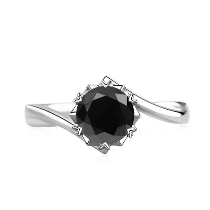 Black Pink Moissanite Women Rings S925 Sterling Silver Jewelry For Wedding Engagement Ring With Certified Women's Ring