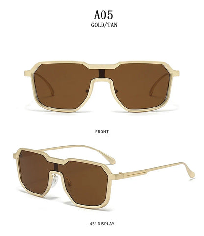Heavy Metal Sunglasses For Men Steampunk Fashion Glasses Vintage Shades Retro Square Gafas De Sol Hombre Lunette De Soleil Homme