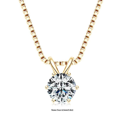 Certified Multi-size Round Moissanite Solitaire Pendant Necklaces 925 Sterling Silver Necklace For Women Jewellry Gifts