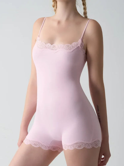 Lace Bodysuit for Women -Adjustable Straps Slim Fit Backless Jumpsuit, Breathable Lifting Seamless Underwear Sexy Lingerie