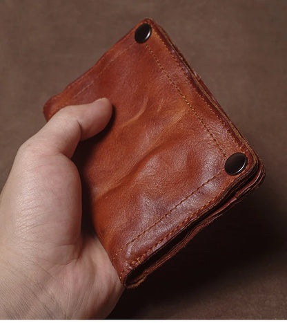 Luxury Brand Men's Genuine Leather Wallet High Quality Vintage Bifold Money Clip Credit Card Holder with Zipper Coin Pocket
