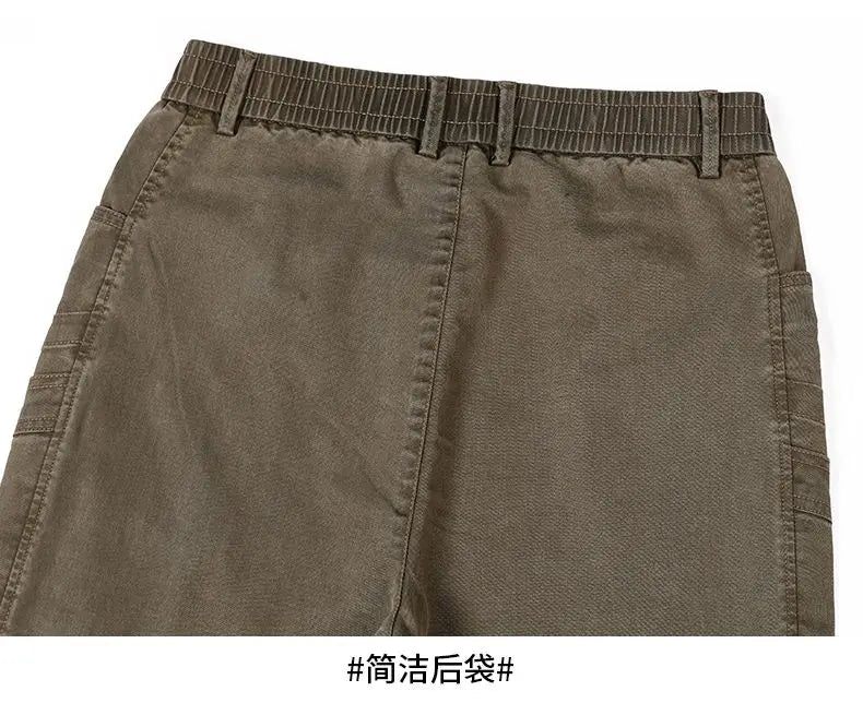 Men's Loose Straight Casual Work Pants 2025 Trendy Multi-Pocket Autumn Winter Workwear YM6106
