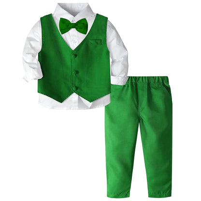Baby Wedding Outfit Boy Toddler Baptism Suit Kids Birthday Party Easter Gift Clothes Infant Gentleman Xmas Clothing Set 3PCS
