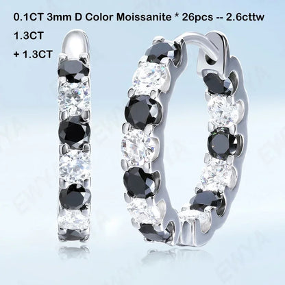 Sparkling 3/4/5/6.5MM Black White Full Moissanite Diamond Tennis Bracelet for Men Women Original S925 Silver Link Bracelets