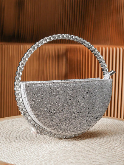 Elegant Rhinestone Novelty Bag, Classic Banquet Clutch Purse, Women's Formal Evening Handbag For Party Wedding