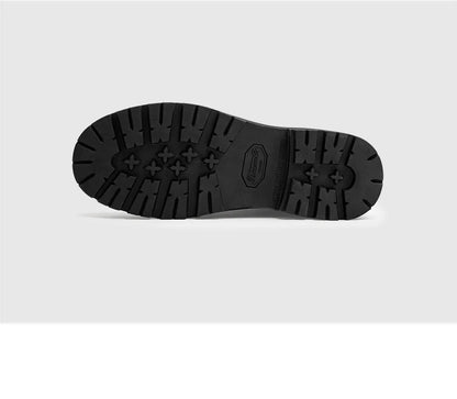 Men's Versatile Black Boots Plush Lining Warmth Shoes Retro Non-Slip Thick Sole Work Boots Outdoor Casual Mid-Calf Boots