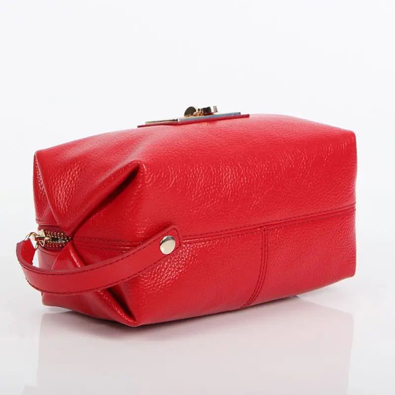 Fashion Trend Women Genuine Real Leather Underarm Bag Female Small Pouch Bag Lady Cosmetic Bags Make Up Beauty Bagsr