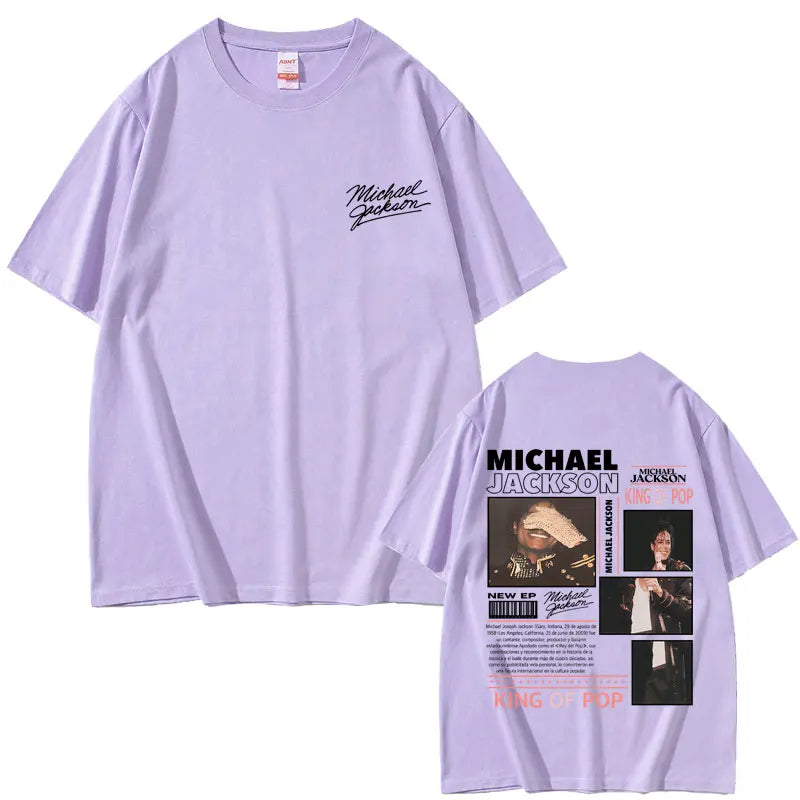 Classic Retro Michael Jackson King of Pop T-shirt Men Women Vintage Gothic Rock T-shirts Men's Hip Hop Punk Oversized T Shirts