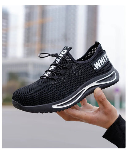 Breathable safety shoes summer man anti puncture safety work sneakers with iron toe male safety shoes men lightweight work shoes