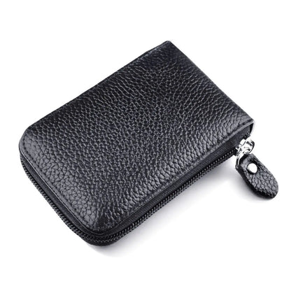 Portefeuille Homme en Cuir PU Véritable Porte-Cartes de Crédit Blocage RFID Pochette Zippée Homme Sac Multi-cartes Fermeture Éclair Haute Qualité