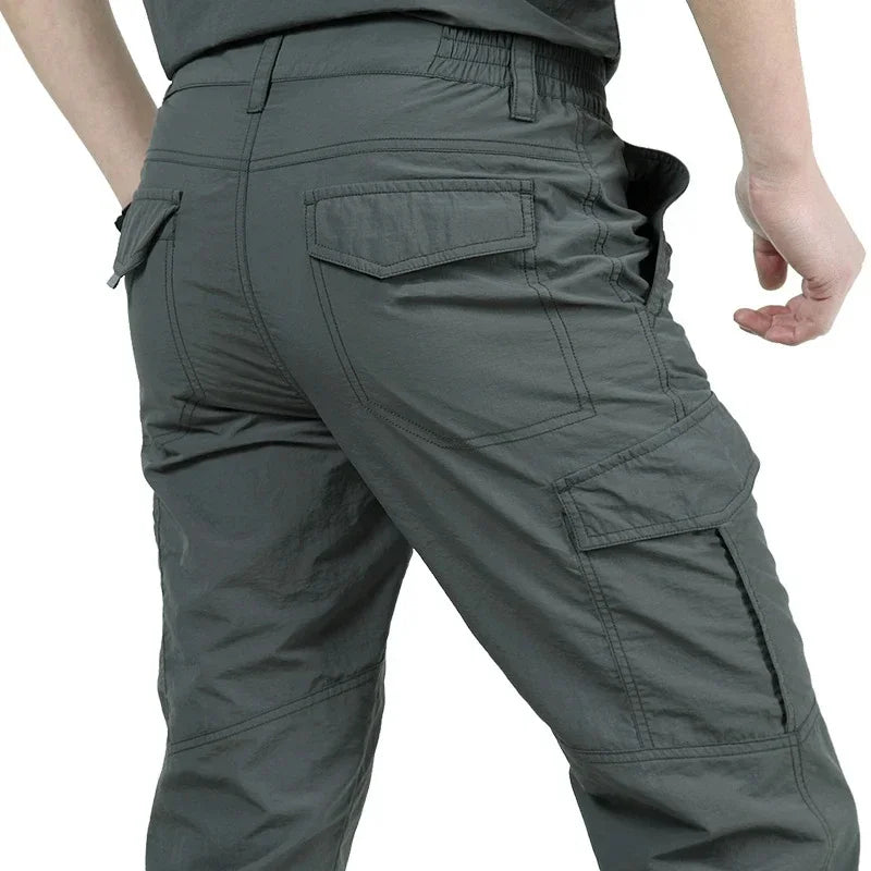 Men's Summer Tactical Cargo Pants Lightweight Casual Waterproof 2Pieces Casual Pants Wear-resisting Multi-pocket Outdoor Hiking