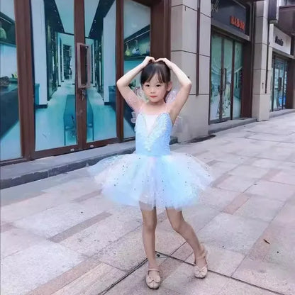 Summer Ballet Dress Girl Dance Costumes Ballet Leotards Casual Kids Dresses Tutu Ballerine Girls Clothes Vestidos Children's Day