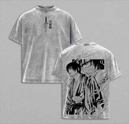 Fushiguro Toji Jujutsu Kaisen T Shirt Men's Clothing Anime Vintage Y2k Washed T-shirt Short Sleeve 100% Cotton Loose Tees Tops