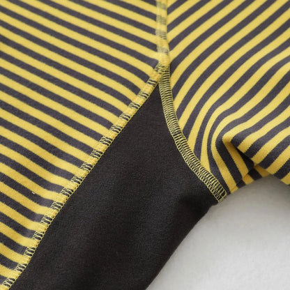 Insulated Patchwork Striped Sweatshirt with Contrast Details Unisex, Loose-fitting Spring and Autumn Undershirt.