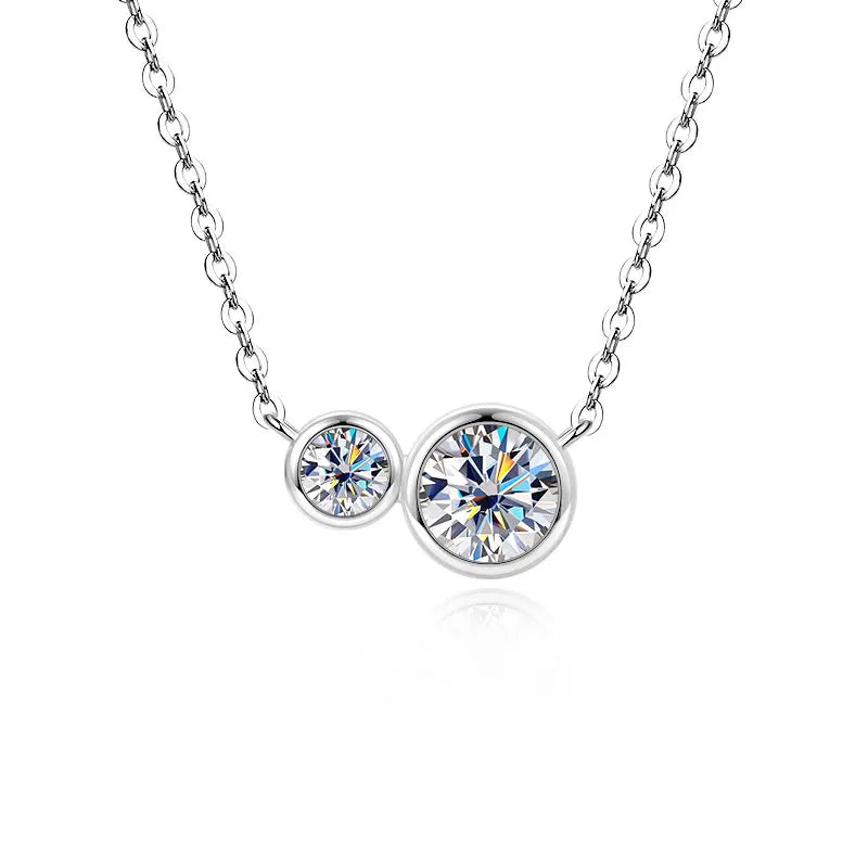 GRA Certified D VVS1 1.0CT Moissanite Diamond Round Pendant Necklace for Women Chain Fine Neck Jewelry Gifts Collares