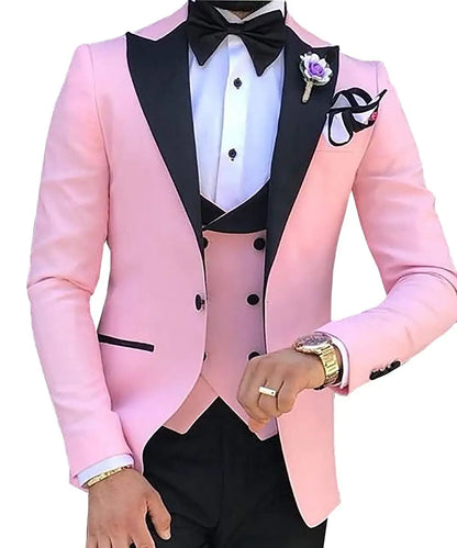 Custom Made Men Suits Terno Slim Groom Tuxedos Wedding Men Suits Terno Masculino (Jacket+Pant+Vest)