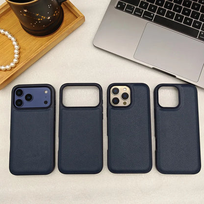 Ultra Thin Epsom PU Leather Magnetic Phone Case Non-Slip Grip Anti Fingerprint Phone Cover for iPhone 17 Pro 17 Pro Max