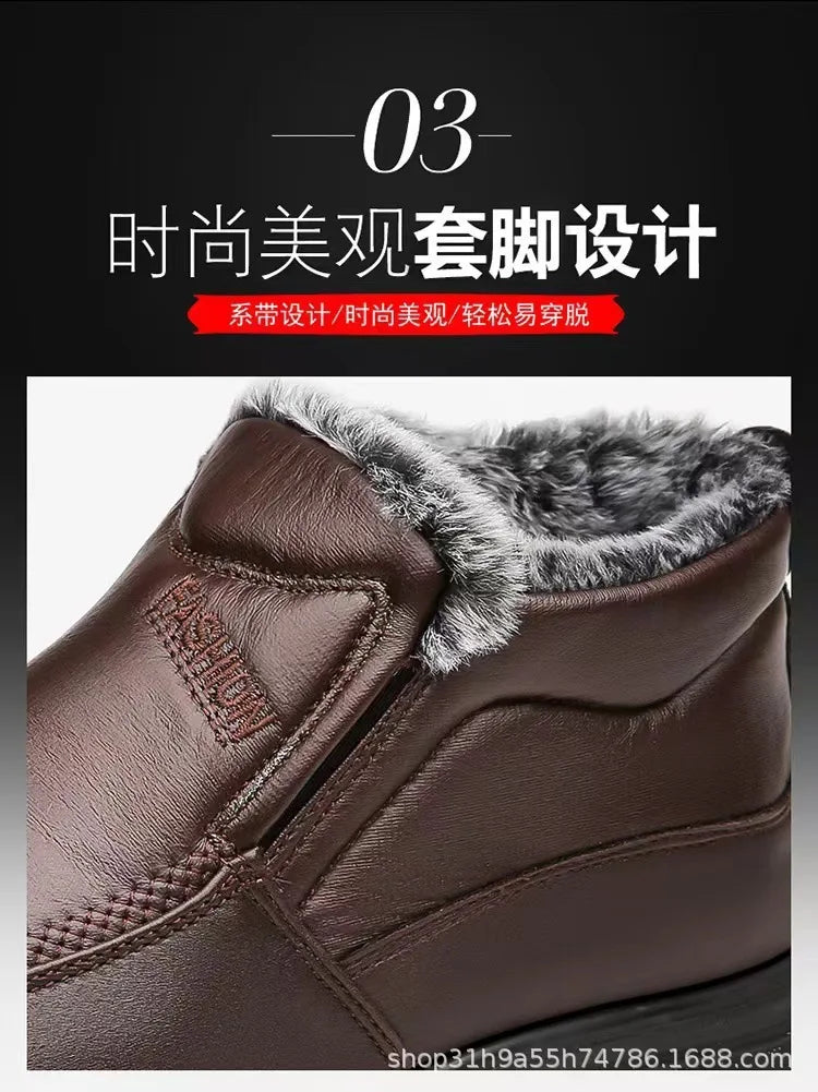 Boots men's snow outdoor  shoes men's winter boots hiking ankle boots waterproof  shoes work  2025