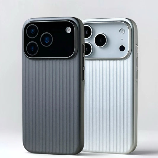 Electroplated 3D Stripes Luggage MagSafe Phone Case for IPhone 17 Pro Max 15 16 14 Magnetic Wireless Charging Matte Hard Cover