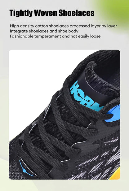 Men's Marathon Shoes Running Shoes Breathable High elasticity Cushioning Male Lightweight Sports Shoes Fitness Training