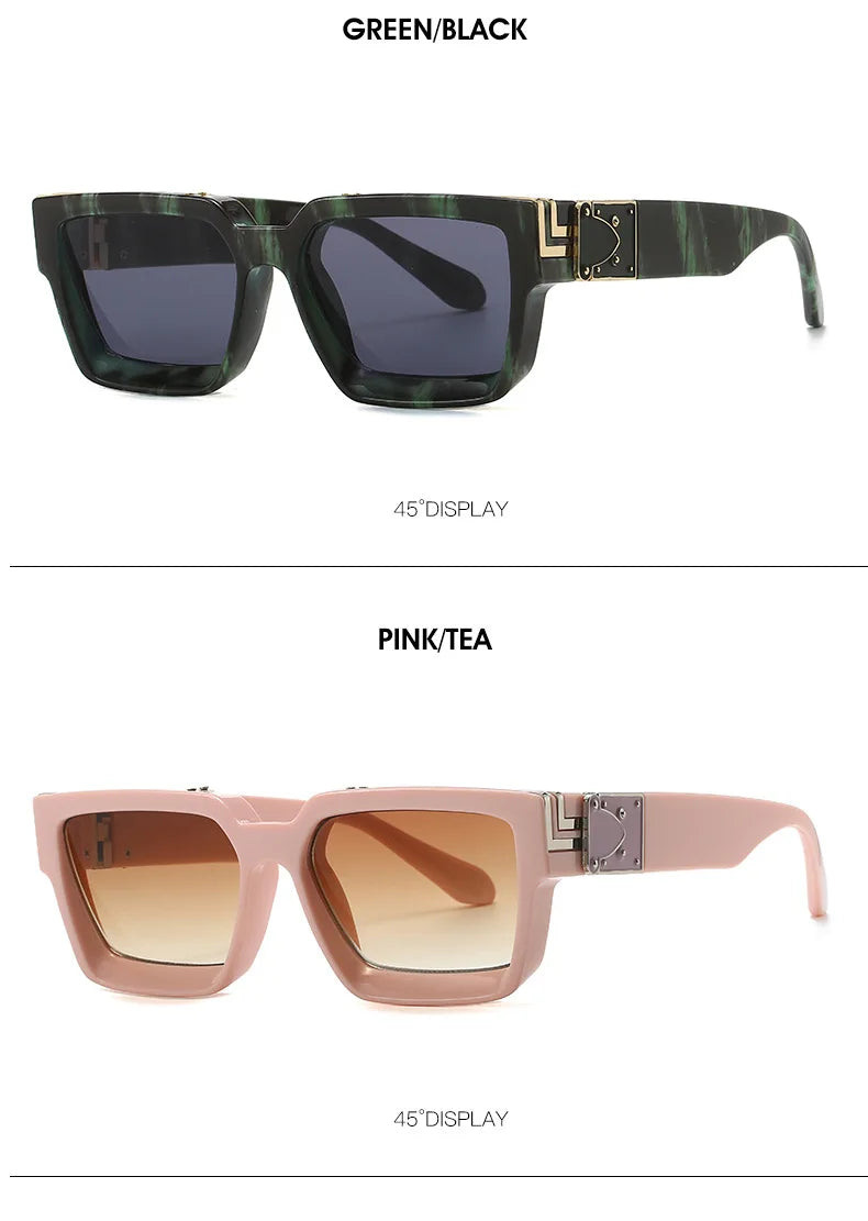 Millionaire Sunglasses For Men Vintage Square Sun Glasses Fashion Retro Sunglasses Women Trendy Luxe Gafas De Sol Hombre Lunette
