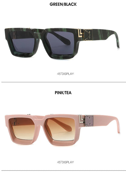 Millionaire Sunglasses For Men Vintage Square Sun Glasses Fashion Retro Sunglasses Women Trendy Luxe Gafas De Sol Hombre Lunette
