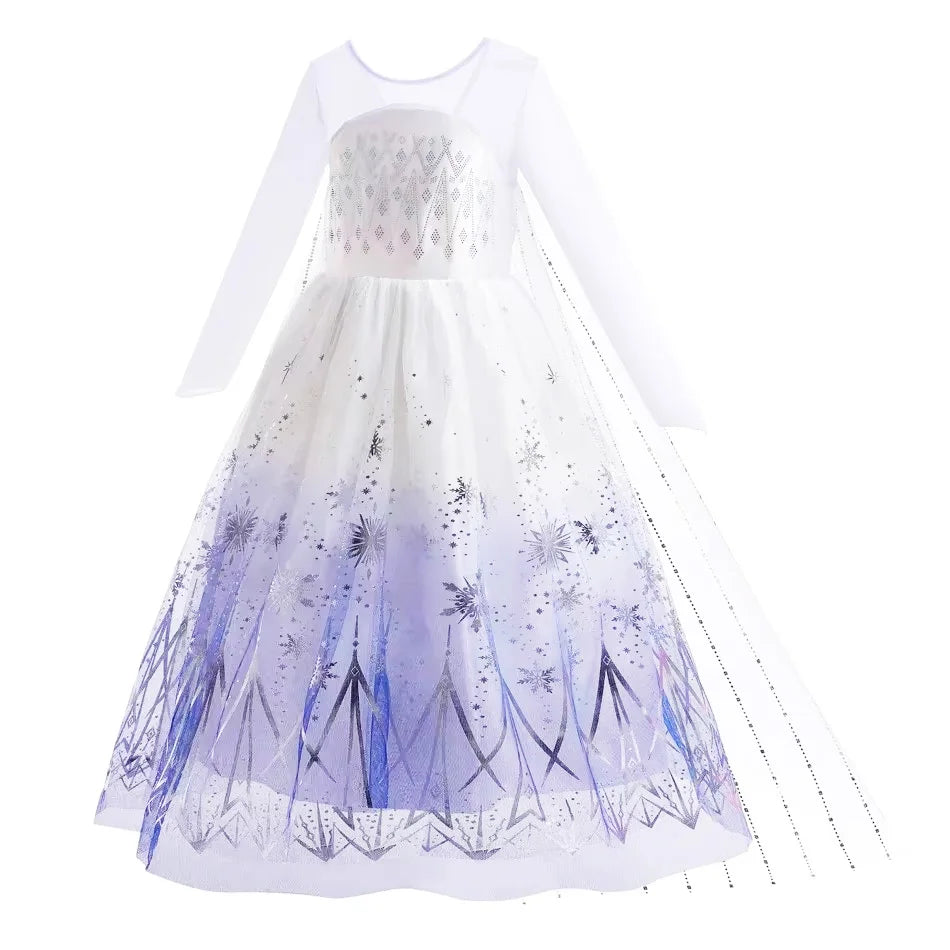 Elsa Dress for Girls Elsa Costume Snow Queen Anna Dress Cosplay Birthday Party Children Kids Carnival Girl Halloween Costume