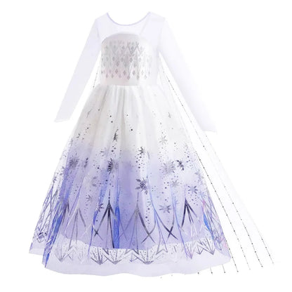 Elsa Dress for Girls Elsa Costume Snow Queen Anna Dress Cosplay Birthday Party Children Kids Carnival Girl Halloween Costume