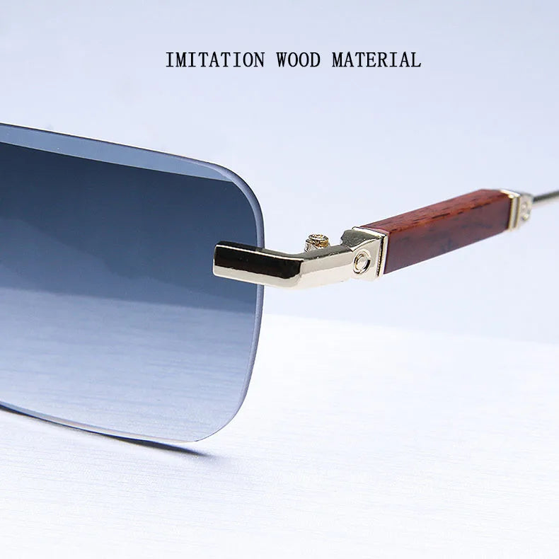 Fashion Rimless Sunglasses For Men Designer Square Sunglasses Women 2024 Trendy Retro Gafas De Sol Hombre Lunette Soleil Femme
